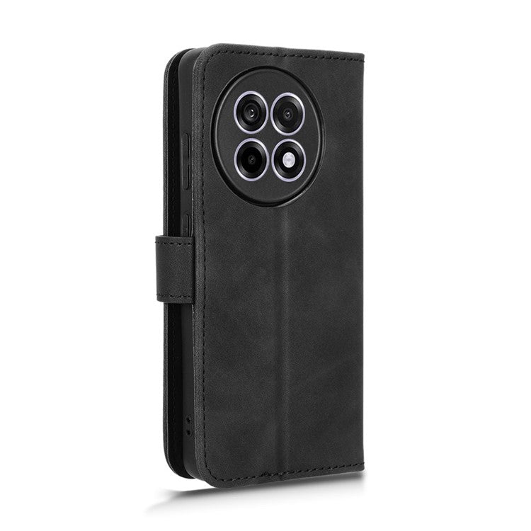 Leather Case For OnePlus 13R 5G / Ace 5 5G / Ace 5 Pro 5G Skin Feel Anti Drop Wallet Flip Phone Cover - Black