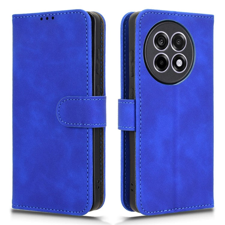 Leather Case For OnePlus 13R 5G / Ace 5 5G / Ace 5 Pro 5G Skin Feel Anti Drop Wallet Flip Phone Cover - Blue