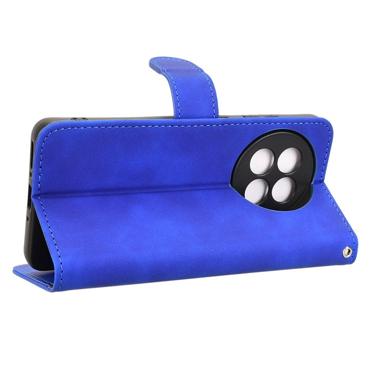 Leather Case For OnePlus 13R 5G / Ace 5 5G / Ace 5 Pro 5G Skin Feel Anti Drop Wallet Flip Phone Cover - Blue