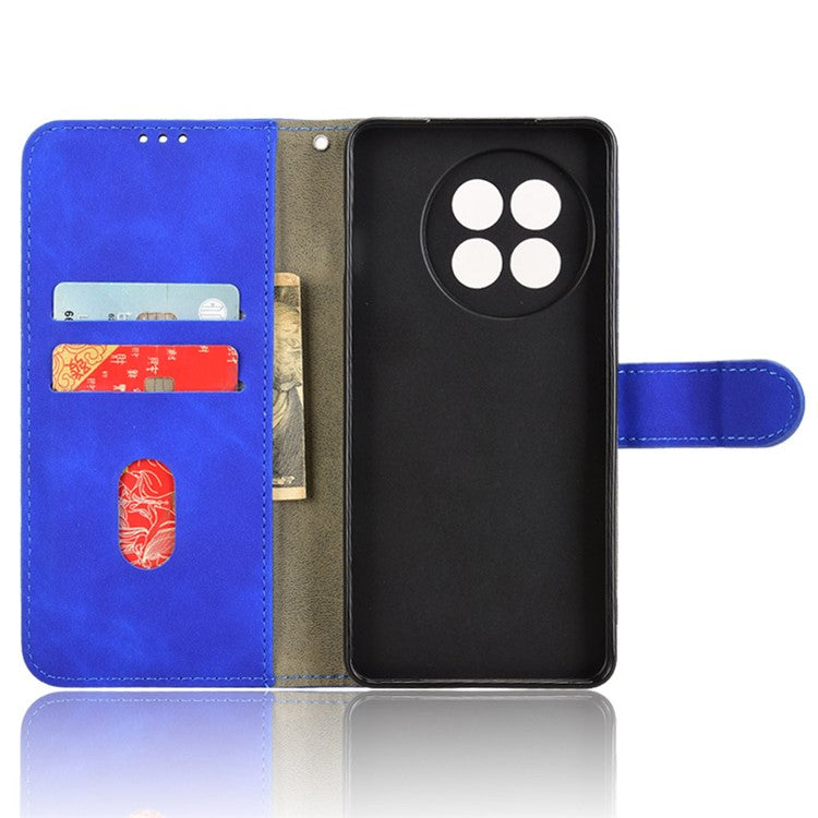 Leather Case For OnePlus 13R 5G / Ace 5 5G / Ace 5 Pro 5G Skin Feel Anti Drop Wallet Flip Phone Cover - Blue