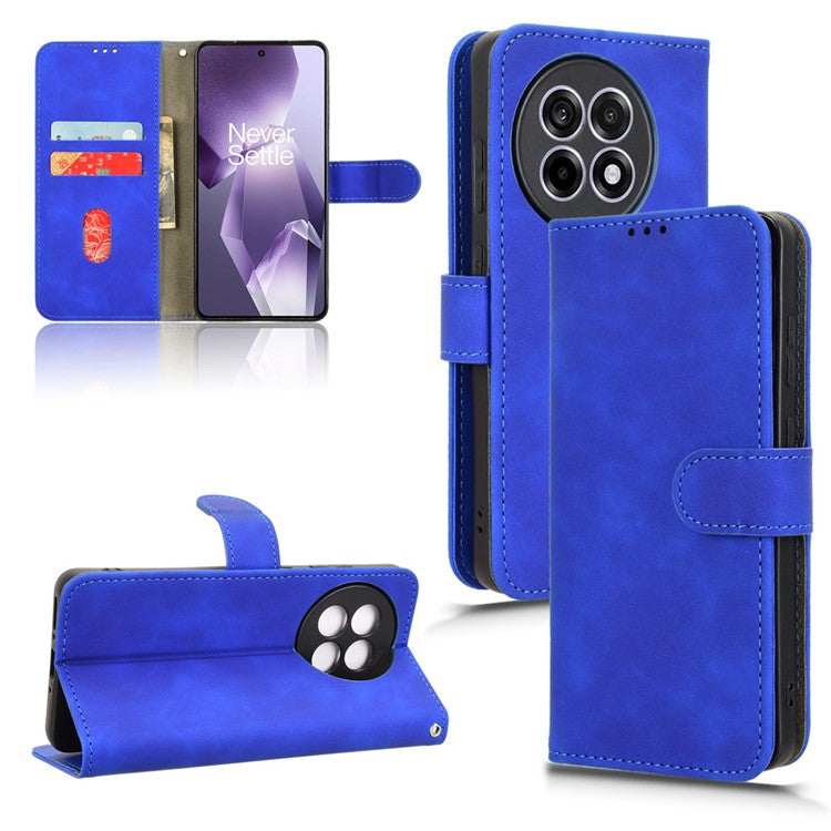 Leather Case For OnePlus 13R 5G / Ace 5 5G / Ace 5 Pro 5G Skin Feel Anti Drop Wallet Flip Phone Cover - Blue