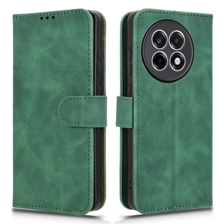 Leather Case For OnePlus 13R 5G / Ace 5 5G / Ace 5 Pro 5G Skin Feel Anti Drop Wallet Flip Phone Cover - Green