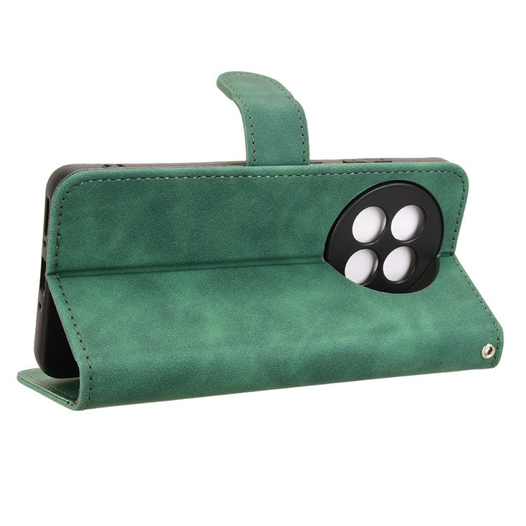 Leather Case For OnePlus 13R 5G / Ace 5 5G / Ace 5 Pro 5G Skin Feel Anti Drop Wallet Flip Phone Cover - Green