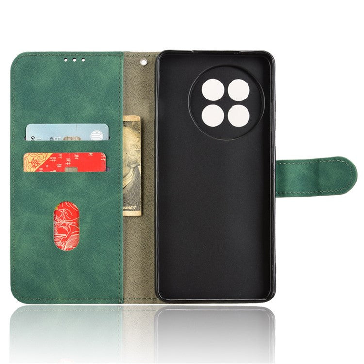 Leather Case For OnePlus 13R 5G / Ace 5 5G / Ace 5 Pro 5G Skin Feel Anti Drop Wallet Flip Phone Cover - Green