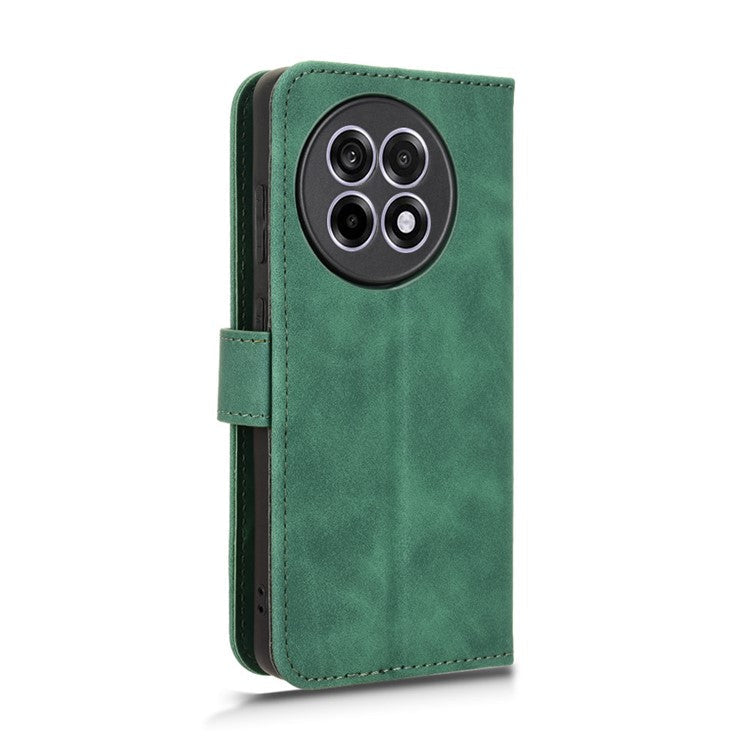 Leather Case For OnePlus 13R 5G / Ace 5 5G / Ace 5 Pro 5G Skin Feel Anti Drop Wallet Flip Phone Cover - Green