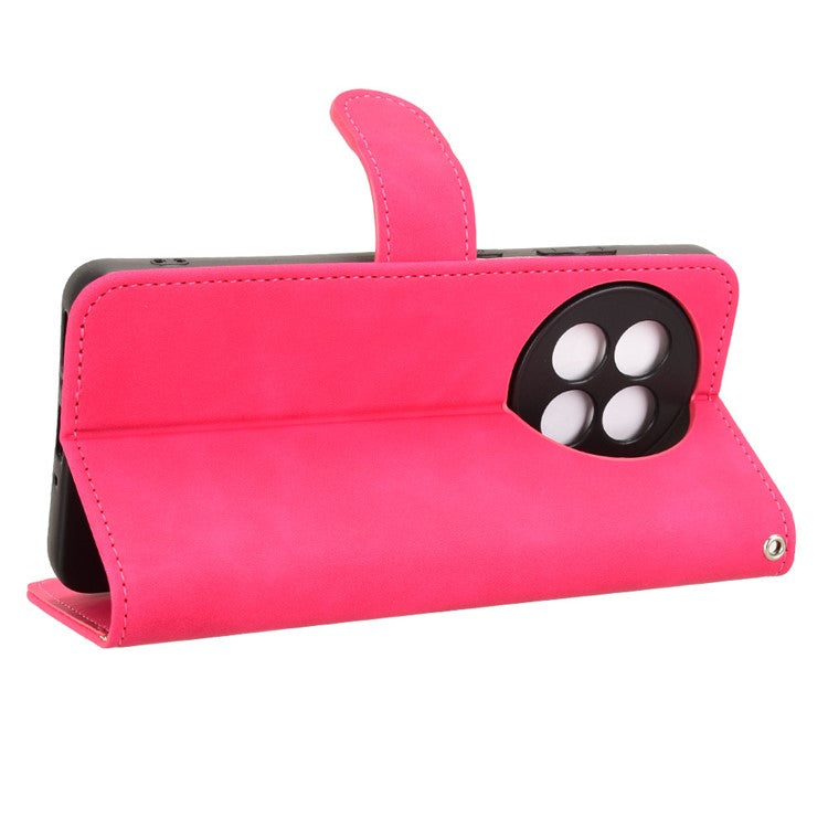 Leather Case For OnePlus 13R 5G / Ace 5 5G / Ace 5 Pro 5G Skin Feel Anti Drop Wallet Flip Phone Cover - Rose