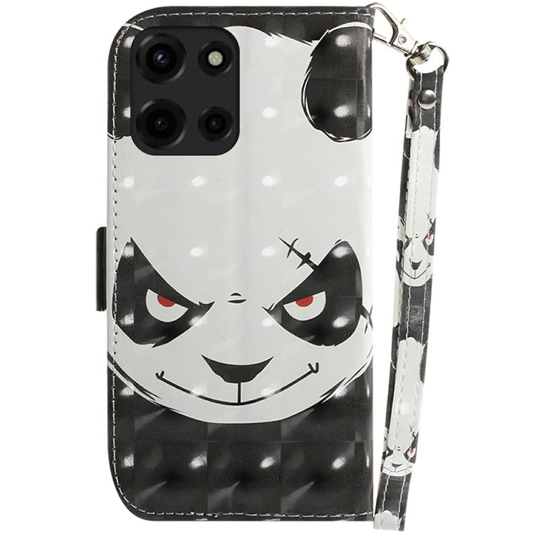 For Motorola Moto G 5G (2025) Case Pattern Printing Leather Wallet Phone Cover - Angry Panda