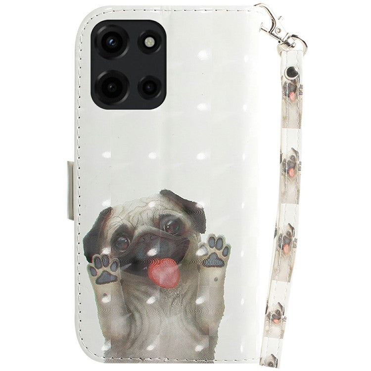 For Motorola Moto G 5G (2025) Case Pattern Printing Leather Wallet Phone Cover - Pug