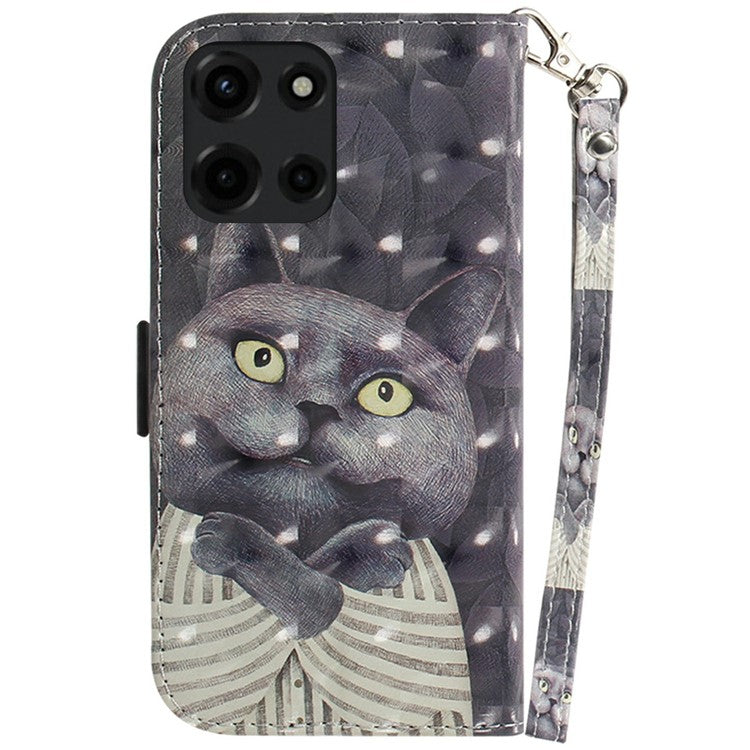 For Motorola Moto G 5G (2025) Case Pattern Printing Leather Wallet Phone Cover - Embracing Cat