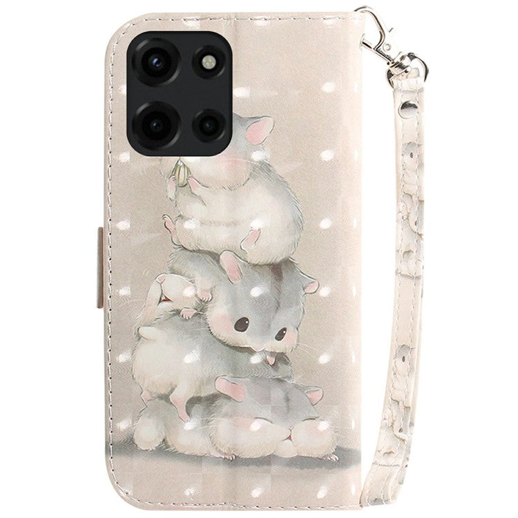 For Motorola Moto G 5G (2025) Case Pattern Printing Leather Wallet Phone Cover - Stacking Squirrels