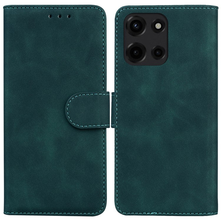 For Motorola Moto G 5G (2025) Case Solid Color Leather Wallet Phone Cover - Green