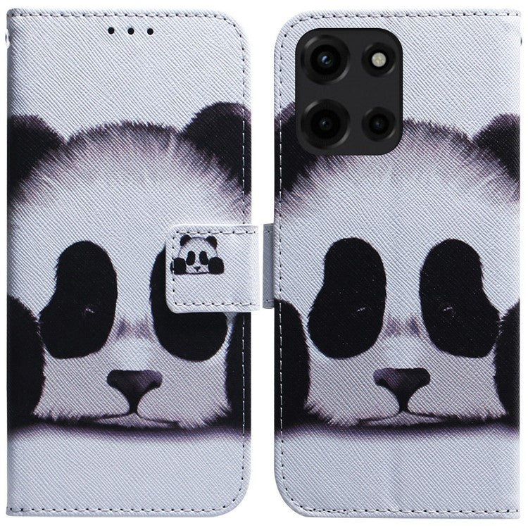 For Motorola Moto G 5G (2025) Wallet Case Pattern Print Leather Phone Cover - Panda