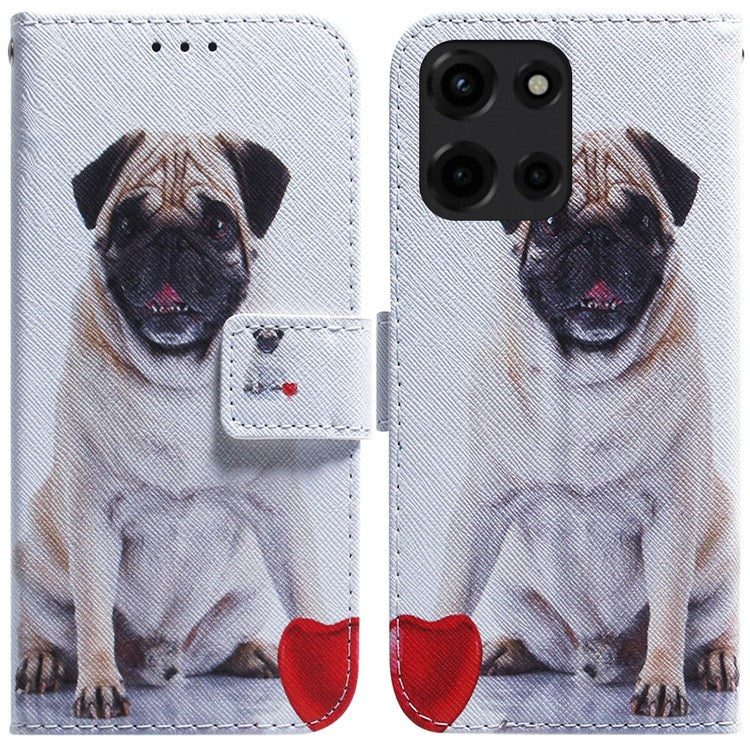 For Motorola Moto G 5G (2025) Wallet Case Pattern Print Leather Phone Cover - Dog