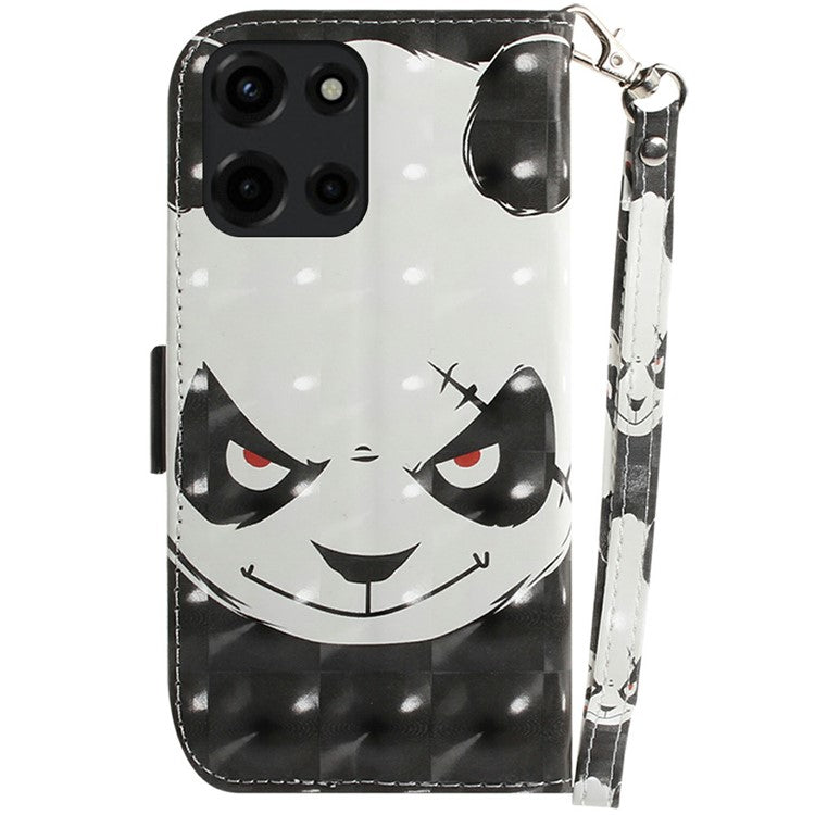 For Motorola Moto G Power (2025) Case Pattern Printing Leather Wallet Phone Cover - Angry Panda