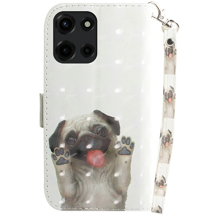 For Motorola Moto G Power (2025) Case Pattern Printing Leather Wallet Phone Cover - Pug