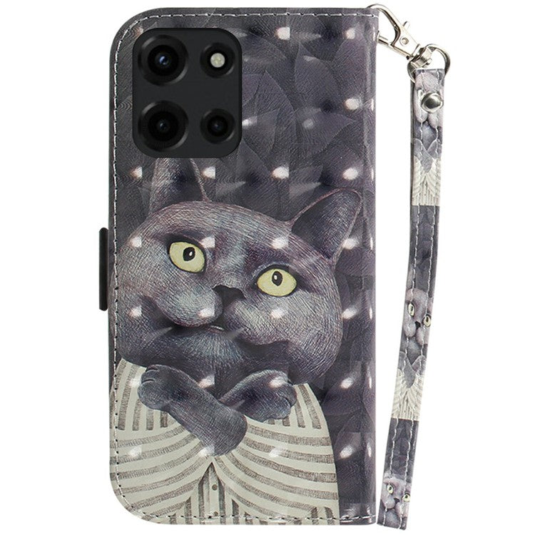 For Motorola Moto G Power (2025) Case Pattern Printing Leather Wallet Phone Cover - Embracing Cat