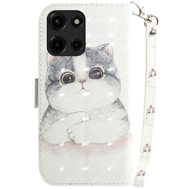 For Motorola Moto G Power (2025) Case Pattern Printing Leather Wallet Phone Cover - Cute Cat