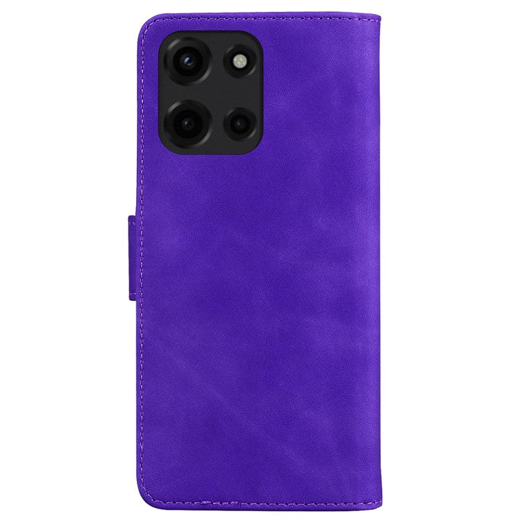 For Motorola Moto G Power (2025) Case Solid Color Leather Wallet Phone Cover - Purple