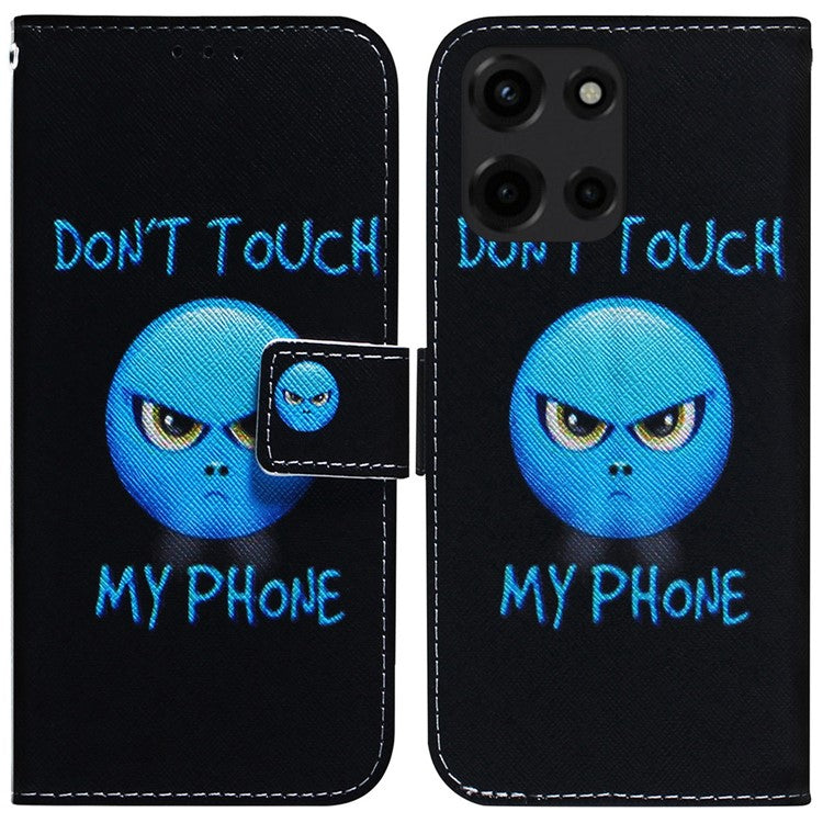 For Motorola Moto G Power (2025) Wallet Case Pattern Print Leather Phone Cover - Don't Touch My Phone