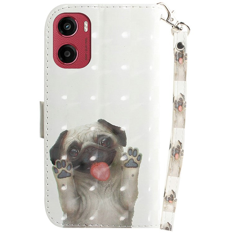 For Motorola Moto G05 4G / E15 4G Case Pattern Printing Leather Wallet Phone Cover - Pug