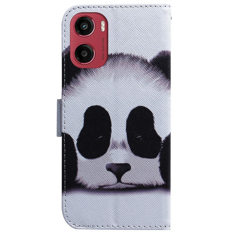 For Motorola Moto G05 4G / E15 4G Wallet Case Pattern Print Leather Phone Cover - Panda
