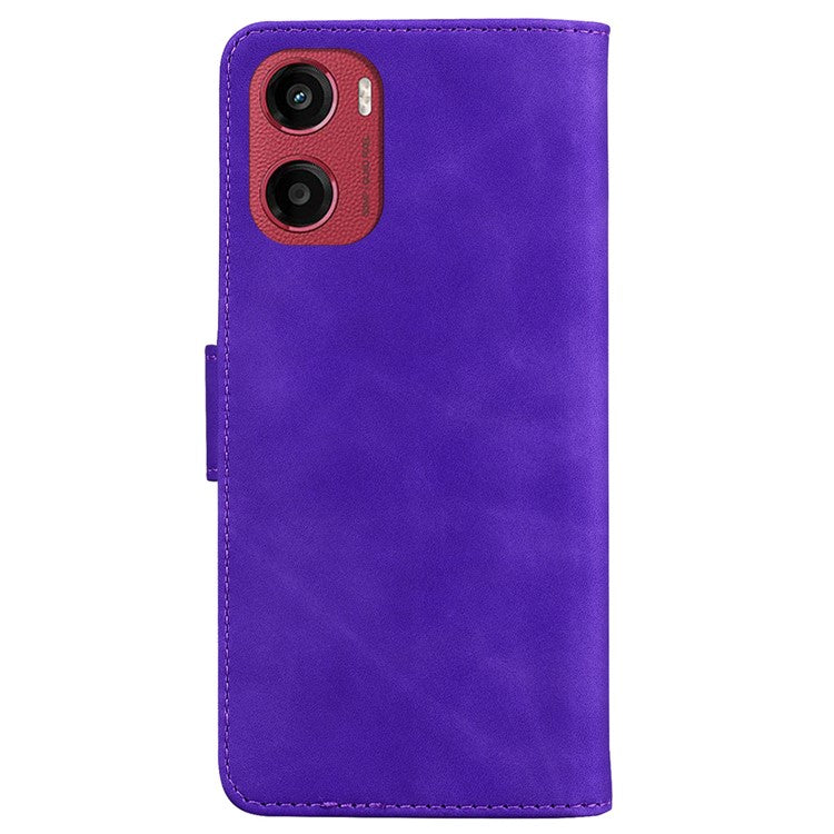For Motorola Moto G05 4G / E15 4G Stand Case PU Leather Phone Cover Butterfly Printed - Purple