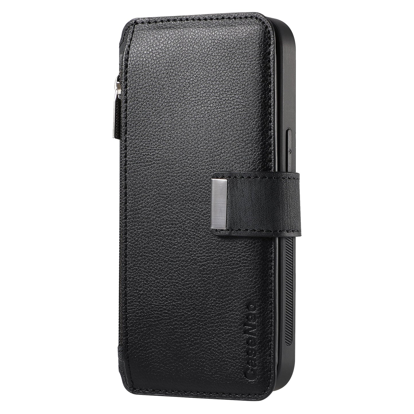 For OnePlus 11 5G CASENEO MW-02 Detachable Magnetic Leather Wallet Phone Cover - Black