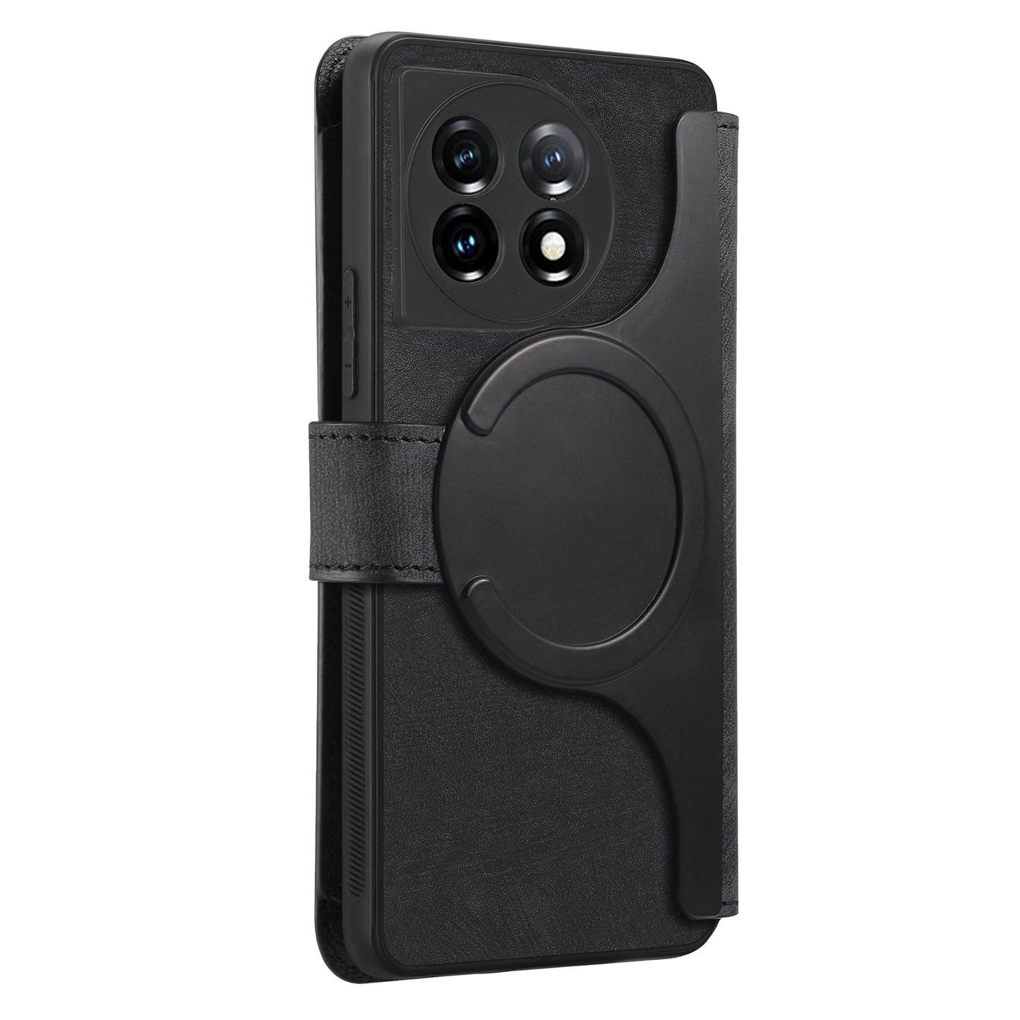 For OnePlus 11 5G CASENEO MW-02 Detachable Magnetic Leather Wallet Phone Cover - Black