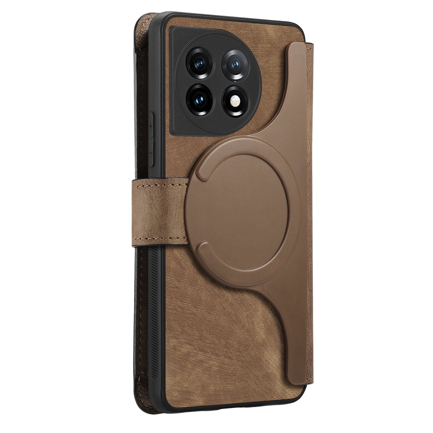 For OnePlus 11 5G CASENEO MW-02 Detachable Magnetic Leather Wallet Phone Cover - Brown