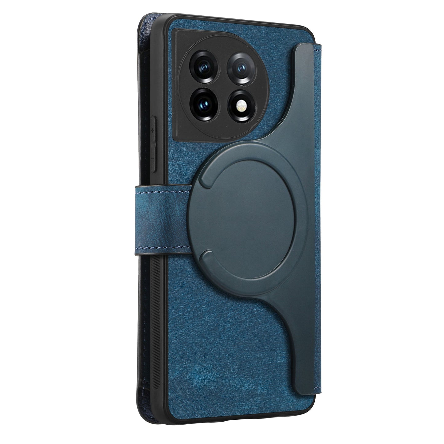 For OnePlus 11 5G CASENEO MW-02 Detachable Magnetic Leather Wallet Phone Cover - Dark Blue