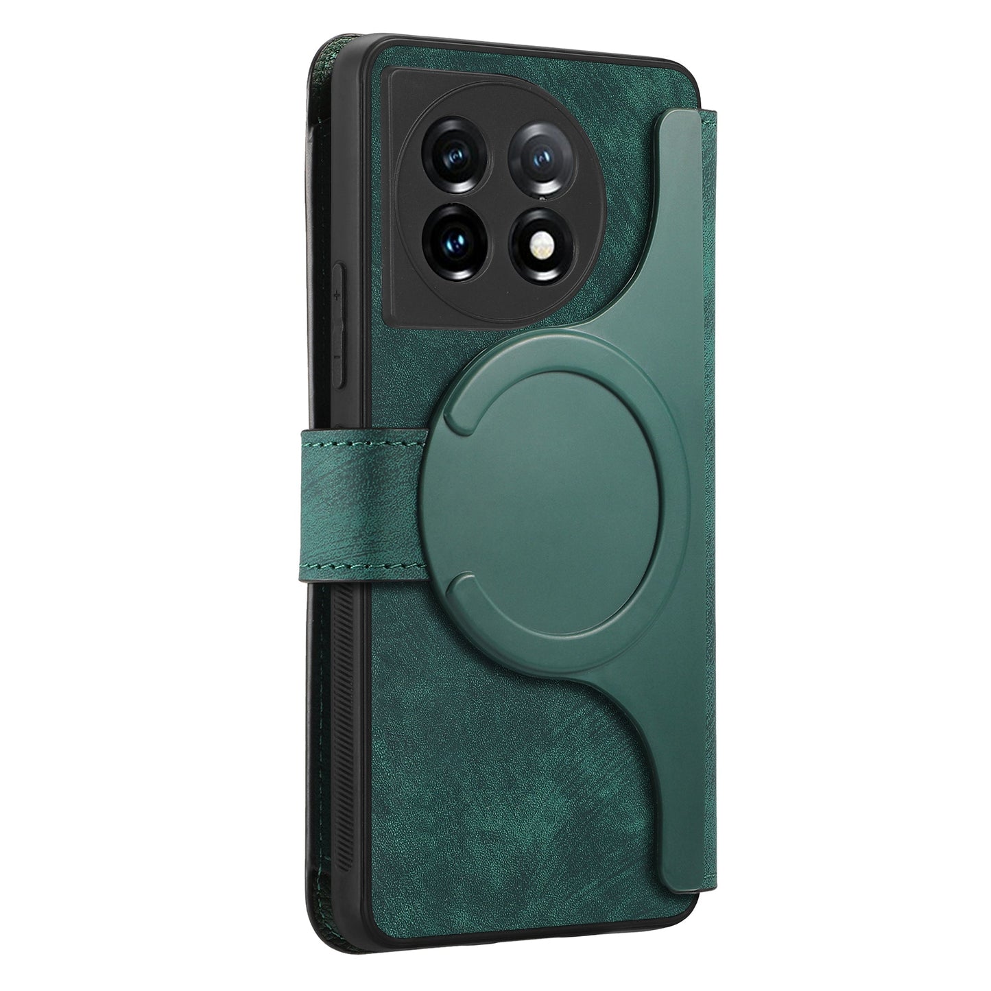 For OnePlus 11 5G CASENEO MW-02 Detachable Magnetic Leather Wallet Phone Cover - Green