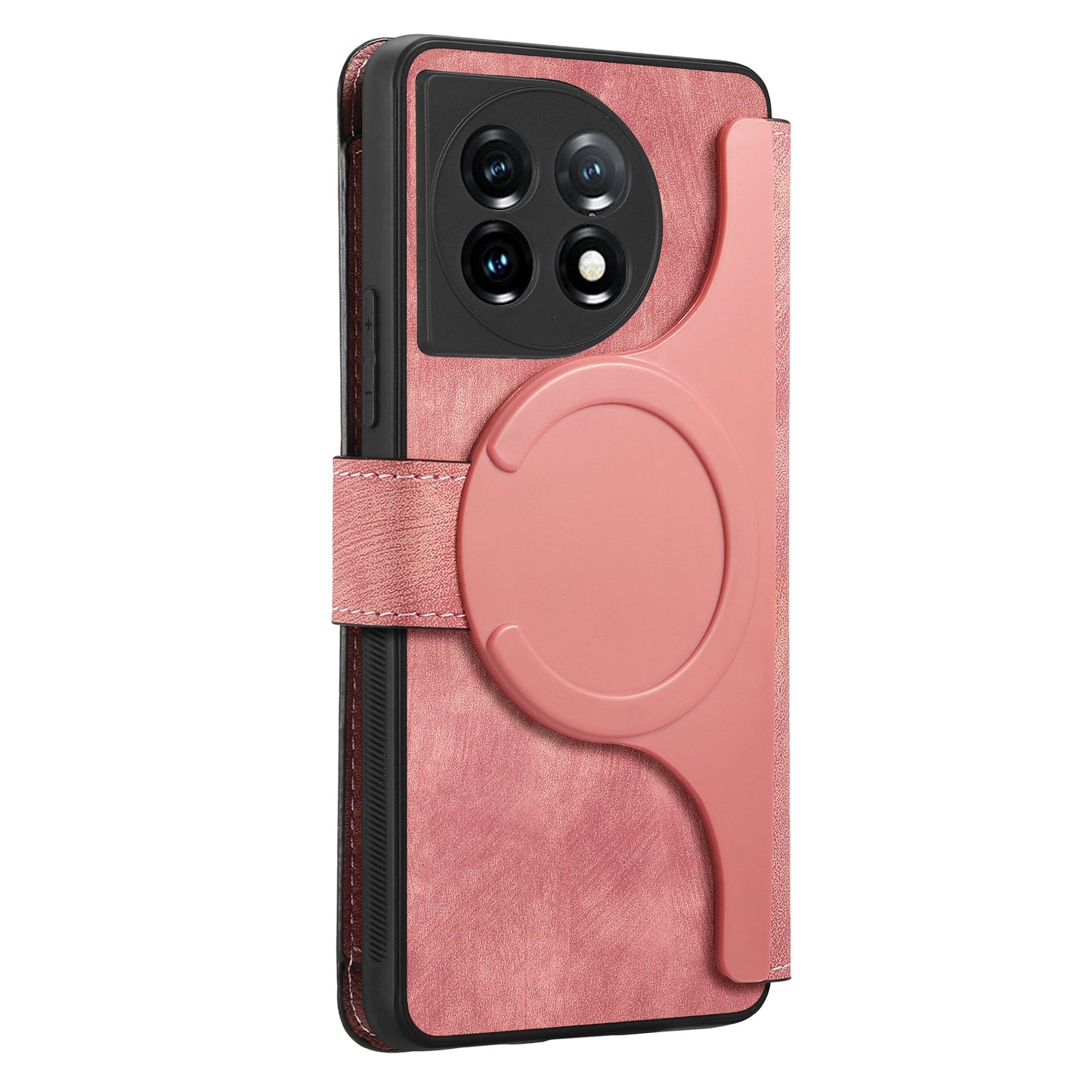 For OnePlus 11 5G CASENEO MW-02 Detachable Magnetic Leather Wallet Phone Cover - Pink