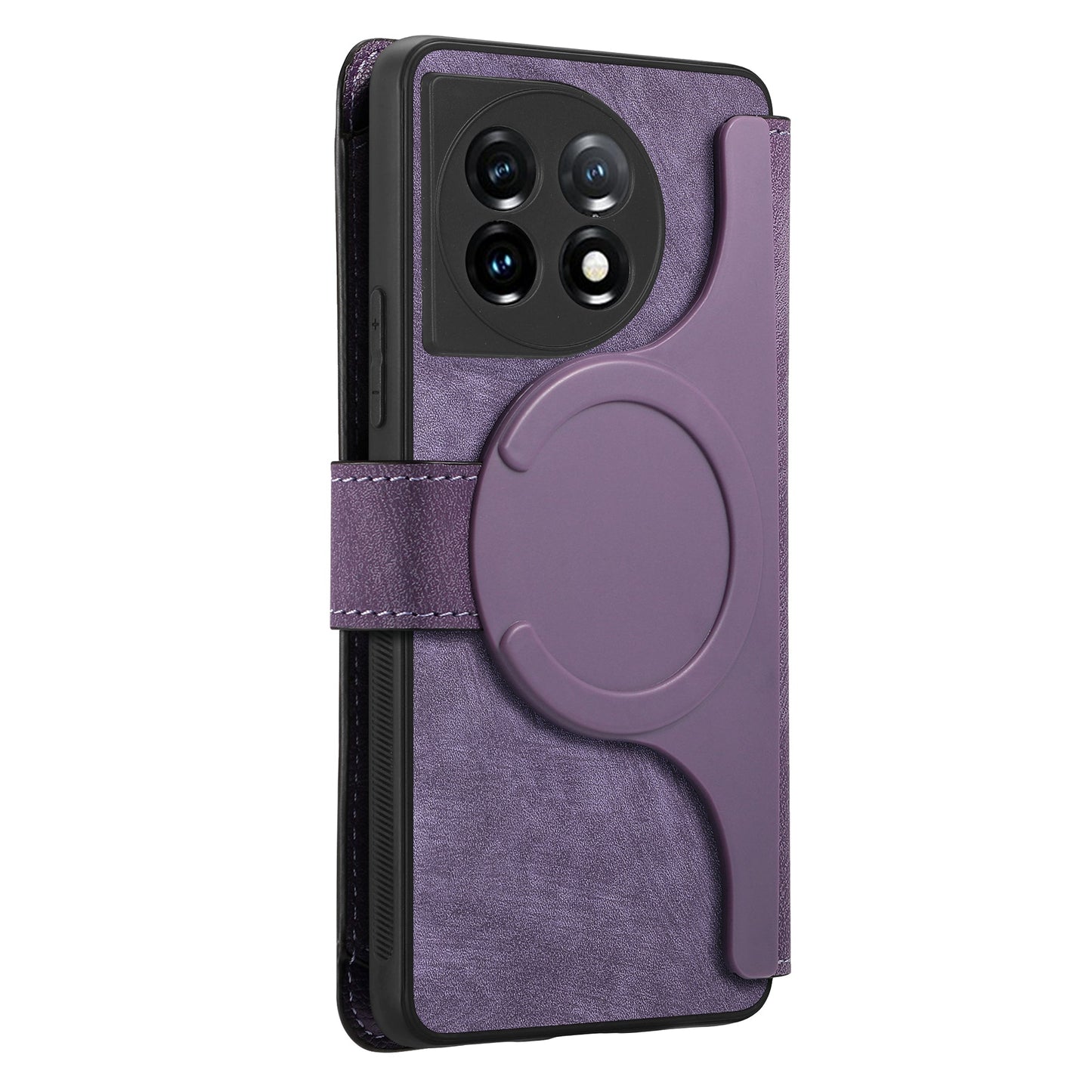 For OnePlus 11 5G CASENEO MW-02 Detachable Magnetic Leather Wallet Phone Cover - Purple