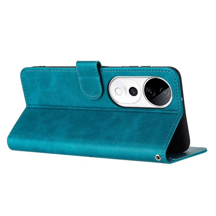 PU Leather Case For vivo V40 5G / V40 Pro 5G / T3 Ultra 5G / S19 Pro 5G Flip Stand Wallet Phone Cover Calf Texture - Green