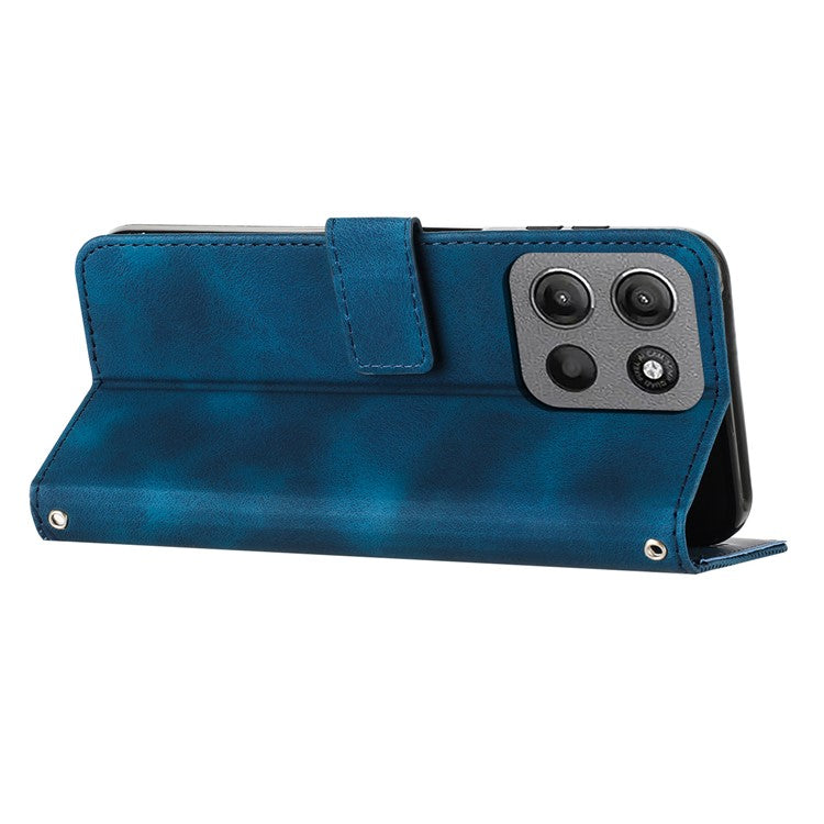 For Motorola Moto G15 4G Case Imprinted Triangle Leather Phone Cover - Sapphire