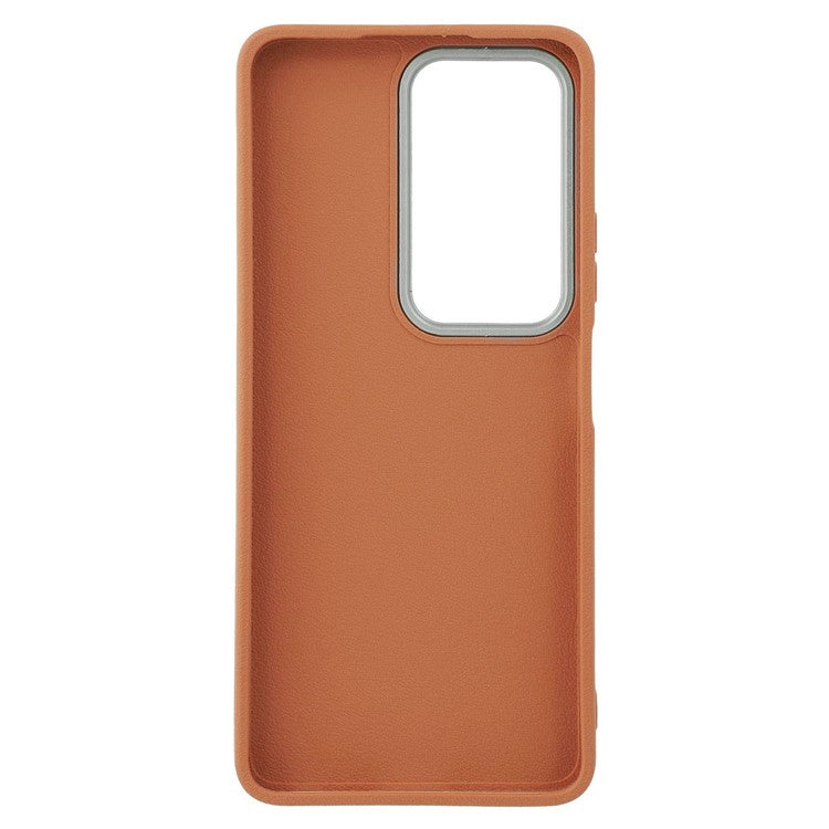 For Infinix Hot 50 4G Case Leather Textured TPU Shockproof Phone Cover - Brown