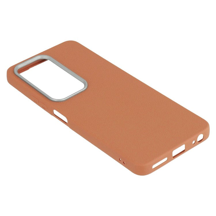 For Infinix Hot 50 4G Case Leather Textured TPU Shockproof Phone Cover - Brown