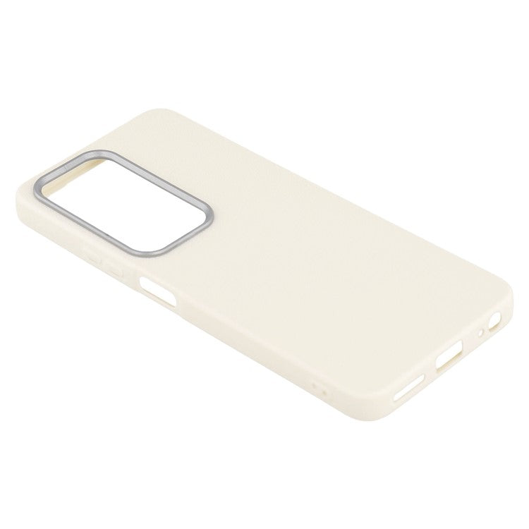For Infinix Hot 50 4G Case Leather Textured TPU Shockproof Phone Cover - White