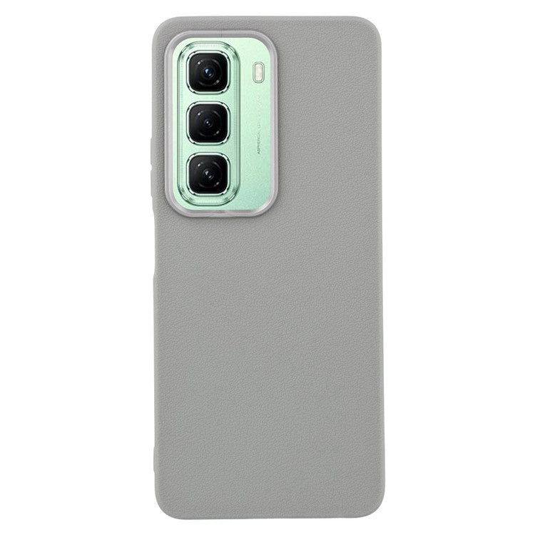For Infinix Hot 50 4G Case Leather Textured TPU Shockproof Phone Cover - Grey