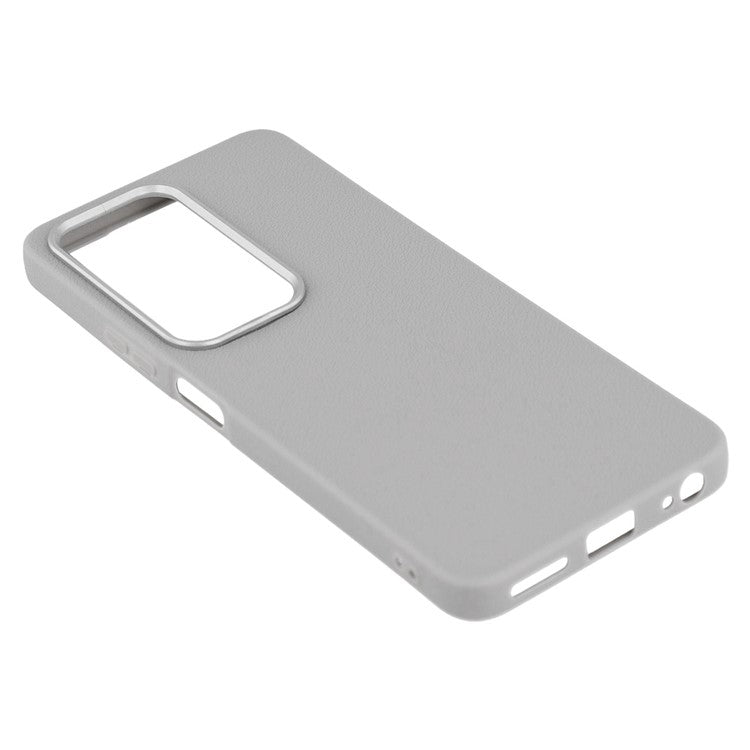 For Infinix Hot 50 4G Case Leather Textured TPU Shockproof Phone Cover - Grey