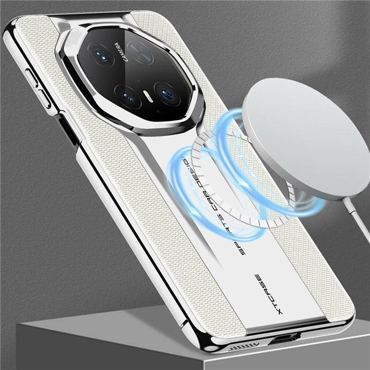 GKK Magnetic Phone Case For Huawei Mate 70 RS Ultimate / Mate 70 Pro / Mate 70 Pro+ PU Leather + PC Back Cover - Silver