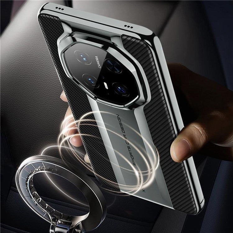 GKK Magnetic Phone Case For Huawei Mate 70 RS Ultimate / Mate 70 Pro / Mate 70 Pro+ PU Leather + PC Back Cover - Silver