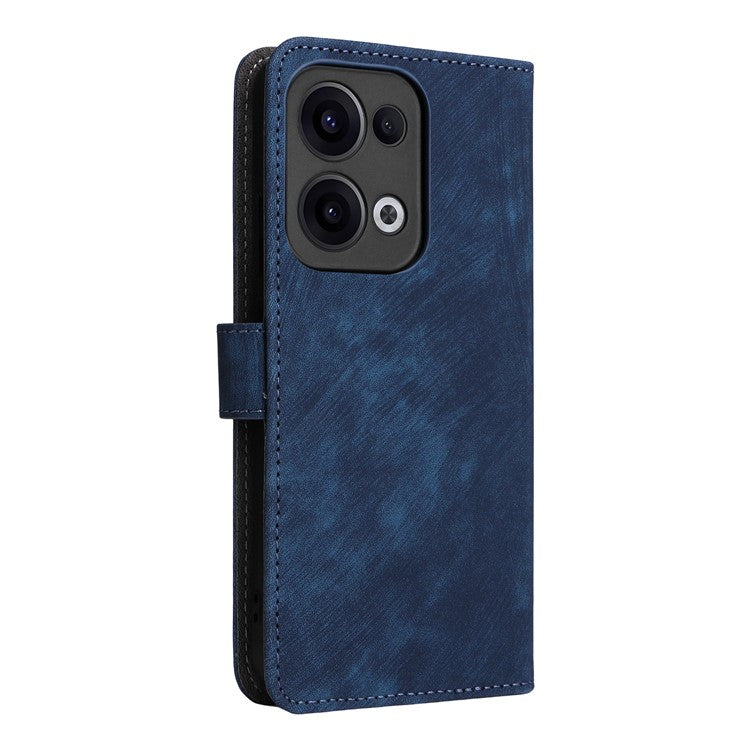 For Oppo Reno13 5G (Global) Wallet Case RFID Blocking PU Leather Cover Stand View - Blue