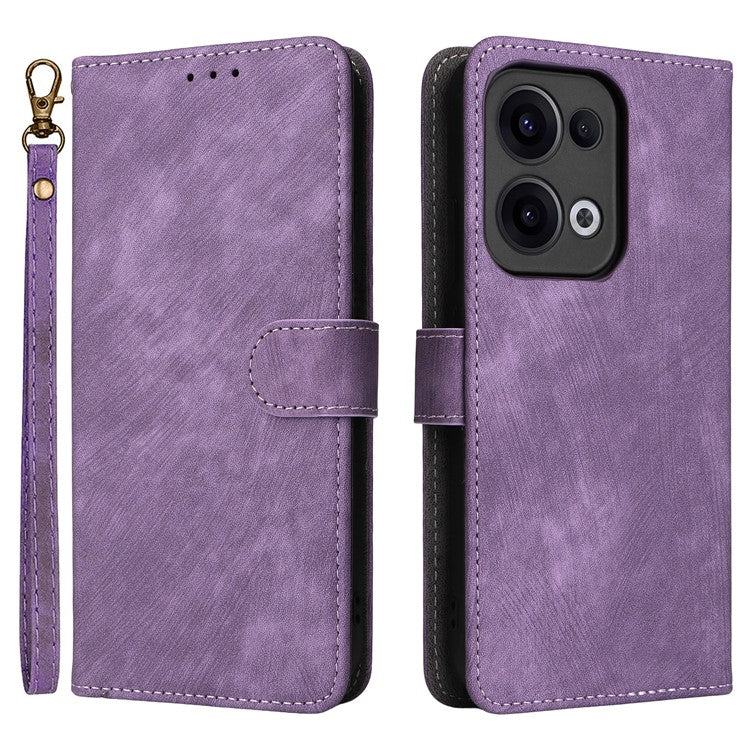 For Oppo Reno13 5G (Global) Wallet Case RFID Blocking PU Leather Cover Stand View - Purple