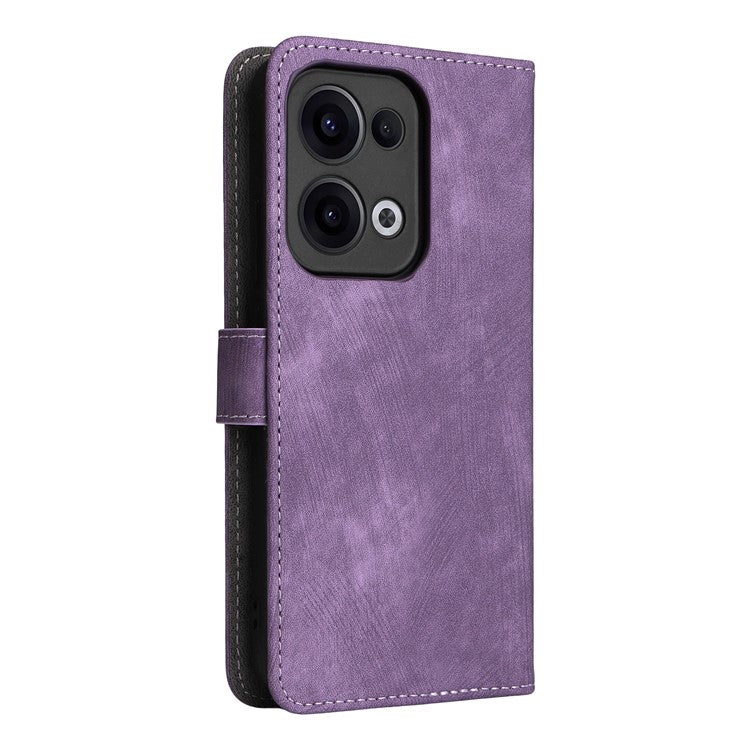 For Oppo Reno13 5G (Global) Wallet Case RFID Blocking PU Leather Cover Stand View - Purple