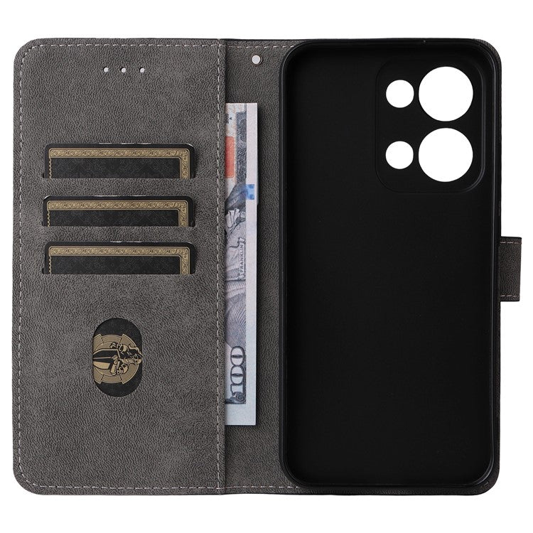 For Oppo Reno13 5G (Global) Wallet Case RFID Blocking PU Leather Cover Stand View - Brown
