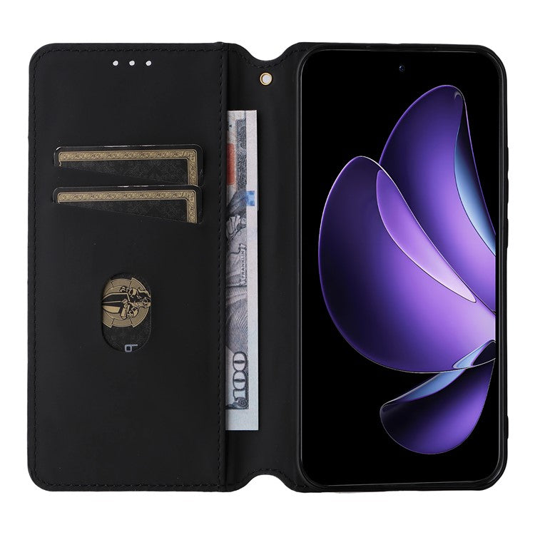 For Oppo Reno13 5G (Global) Wallet Case Rhombus Imprinted Leather Phone Cover - Silver