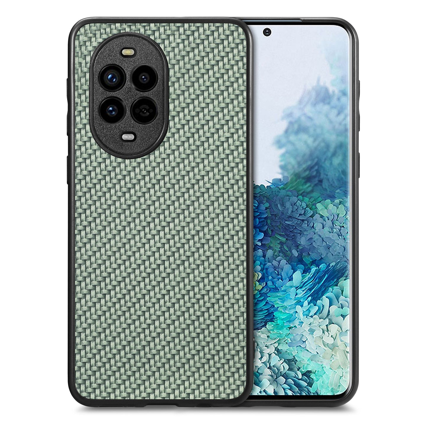 For Huawei nova 13 Pro 5G Case Carbon Fiber Texture PU+PC+TPU Phone Back Cover - Green