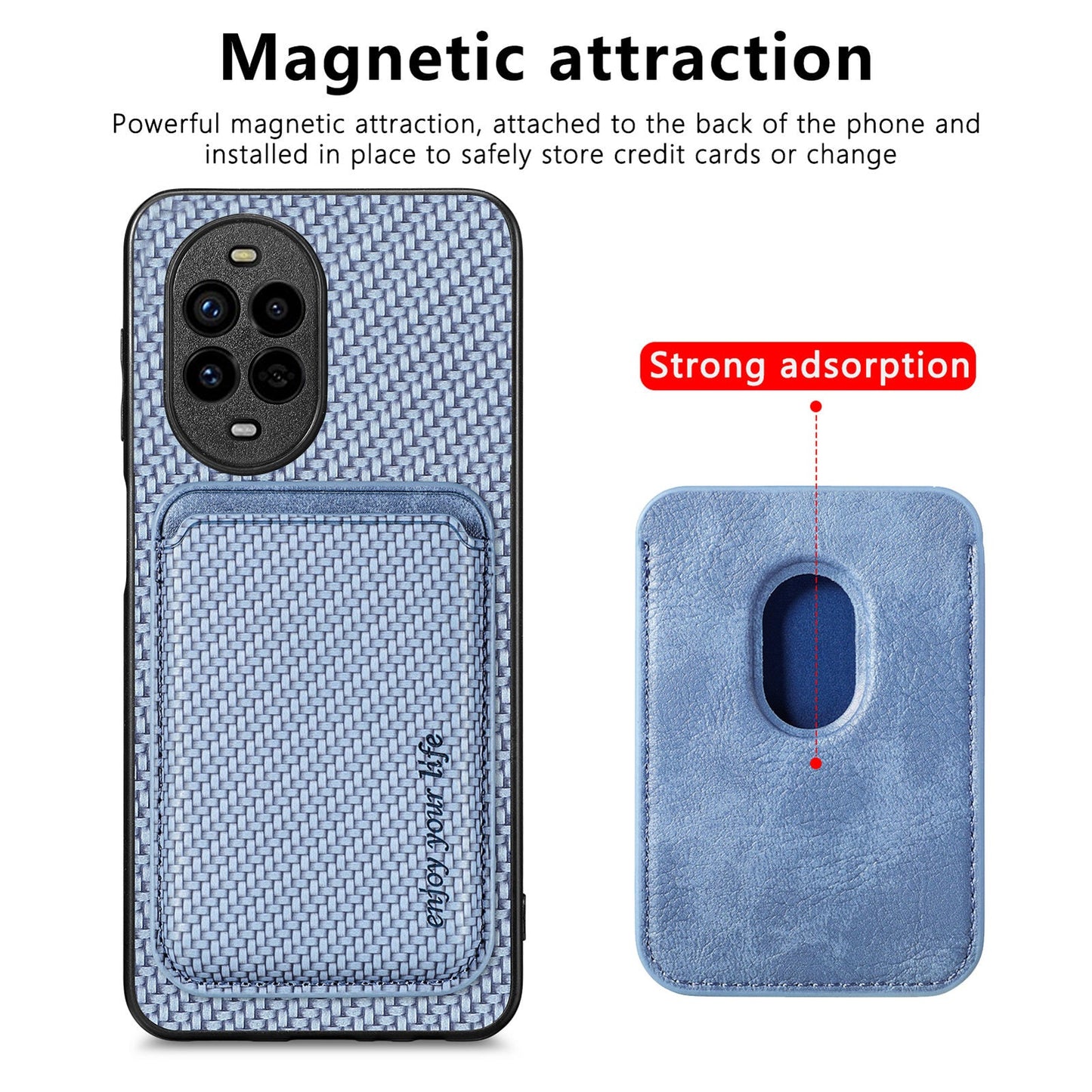 For Huawei nova 13 Pro 5G Case Magnetic Detachable Card Holder Phone Back Cover - Blue