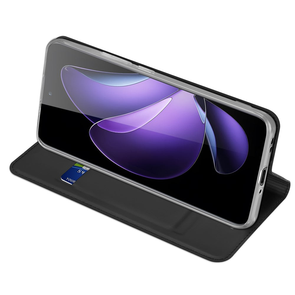 For Oppo Reno13 Pro 5G Case DUX DUCIS Skin Pro Series Leather Stand Cover Card Holder - Black
